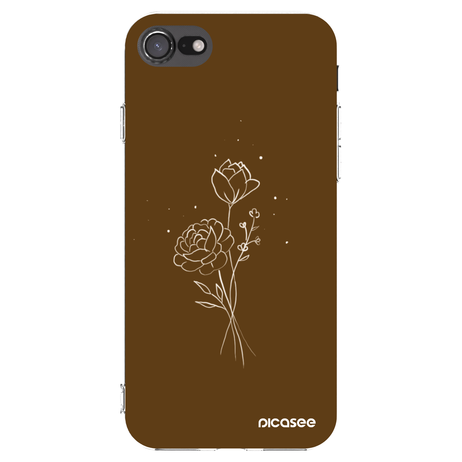 Picasee silikónový prehľadný obal pre Apple iPhone 7 - Brown flowers