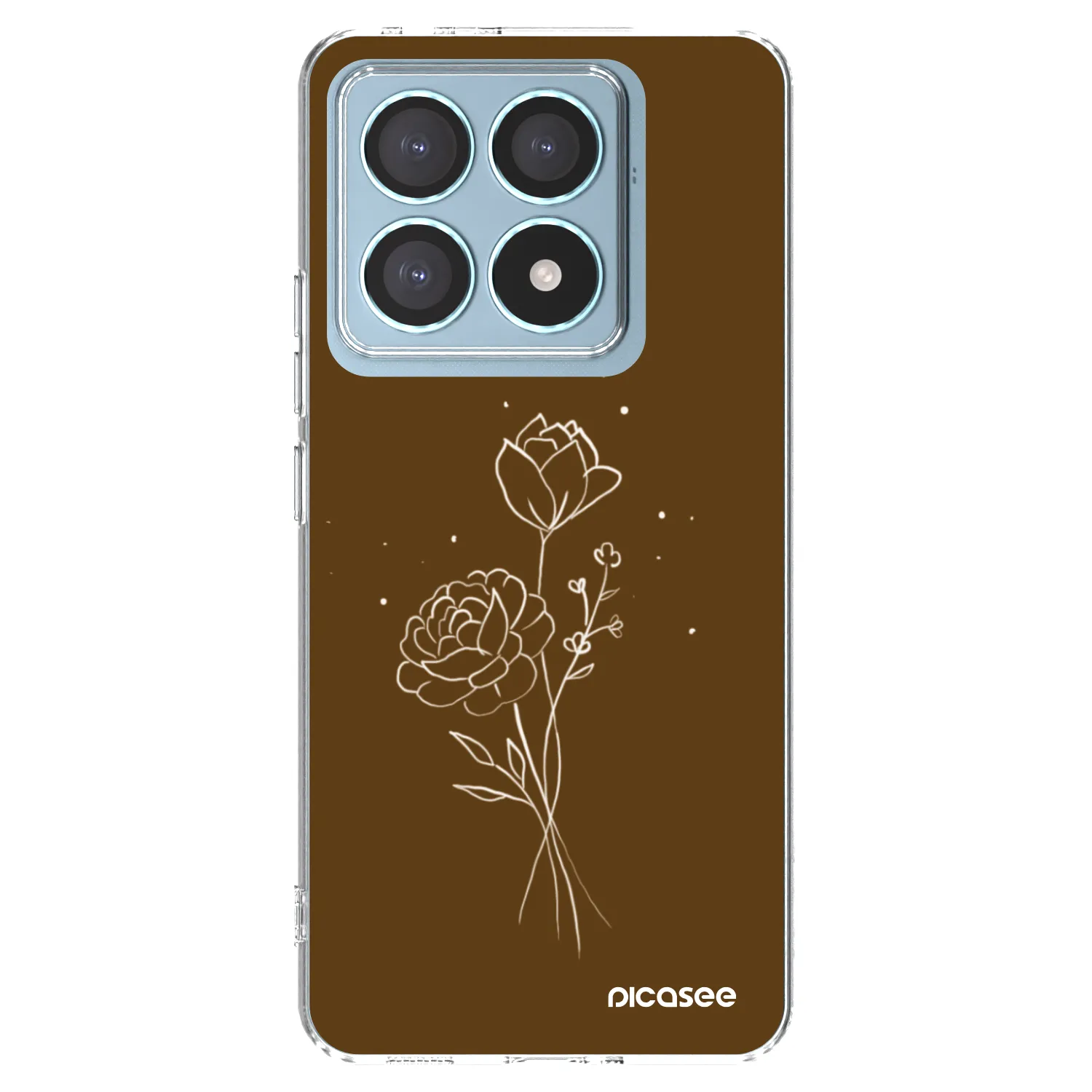 Picasee silikónový prehľadný obal pre Xiaomi 14T Pro - Brown flowers