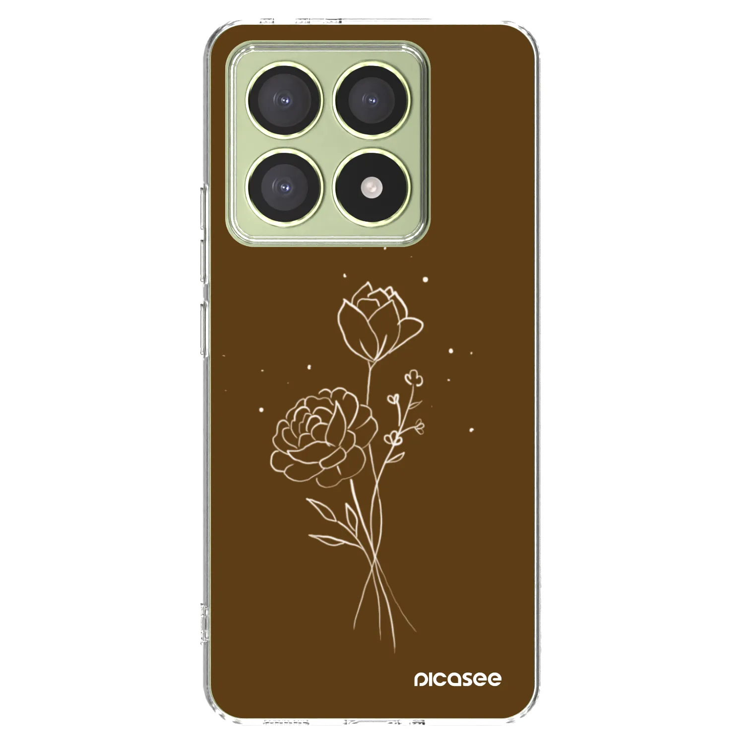 Picasee silikónový prehľadný obal pre Xiaomi 14T - Brown flowers