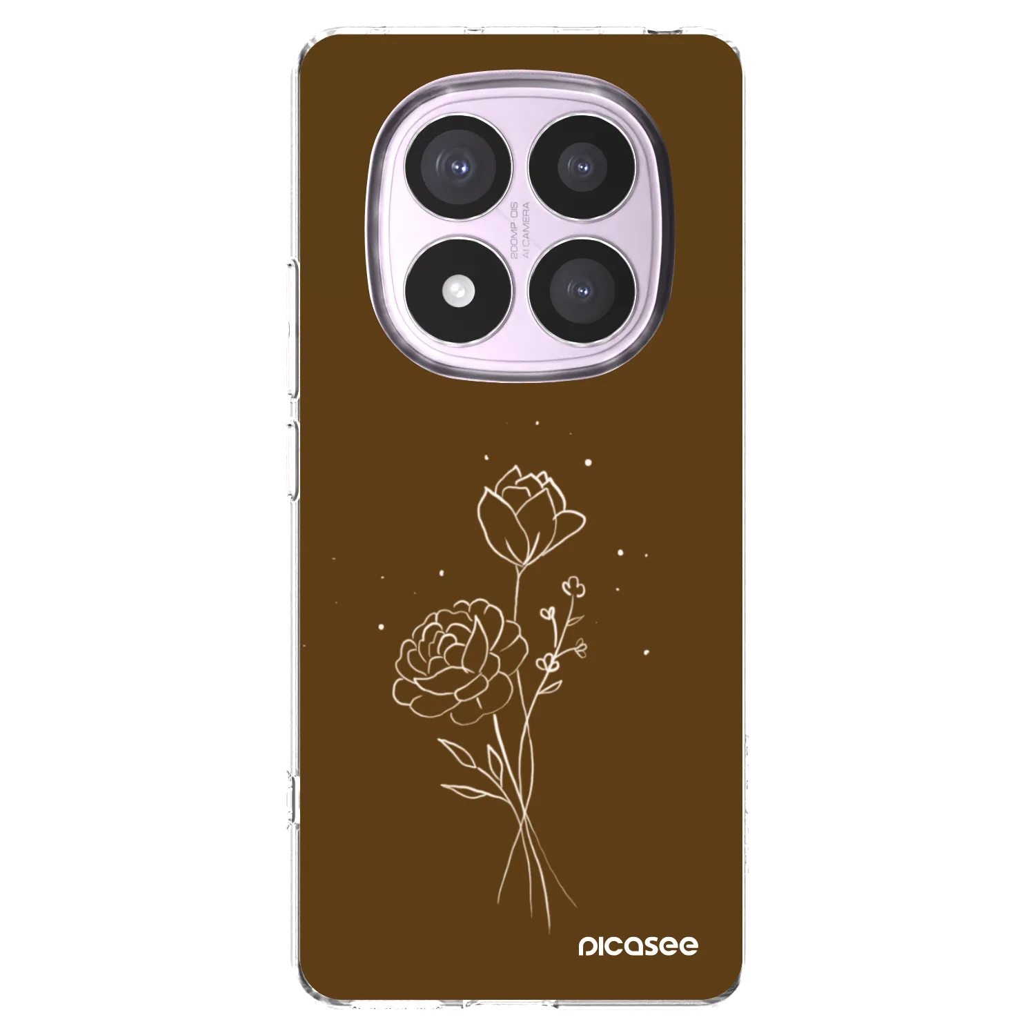 Silikónový prehľadný obal pre Xiaomi Redmi Note 14 Pro 5G - Brown flowers