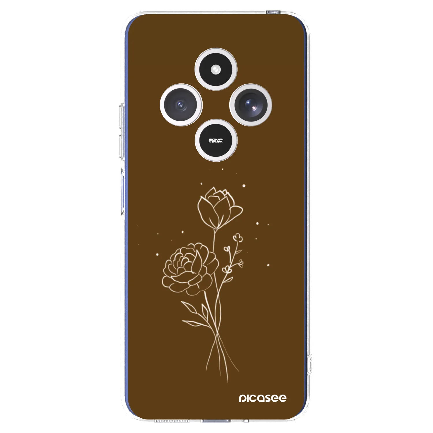 Picasee silikónový prehľadný obal pre Xiaomi Redmi 14C - Brown flowers