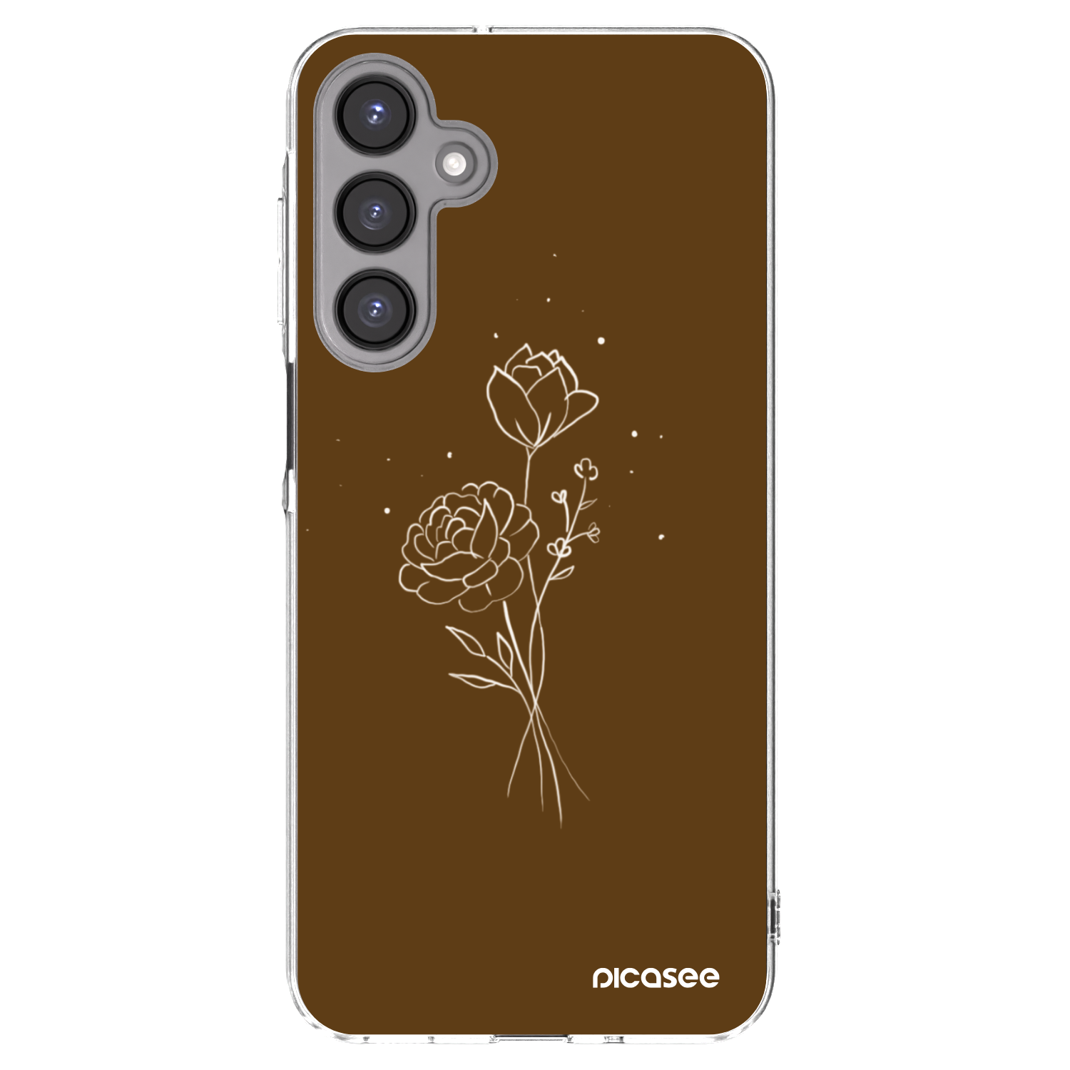 Picasee silikónový prehľadný obal pre Samsung Galaxy A16 5G - Brown flowers