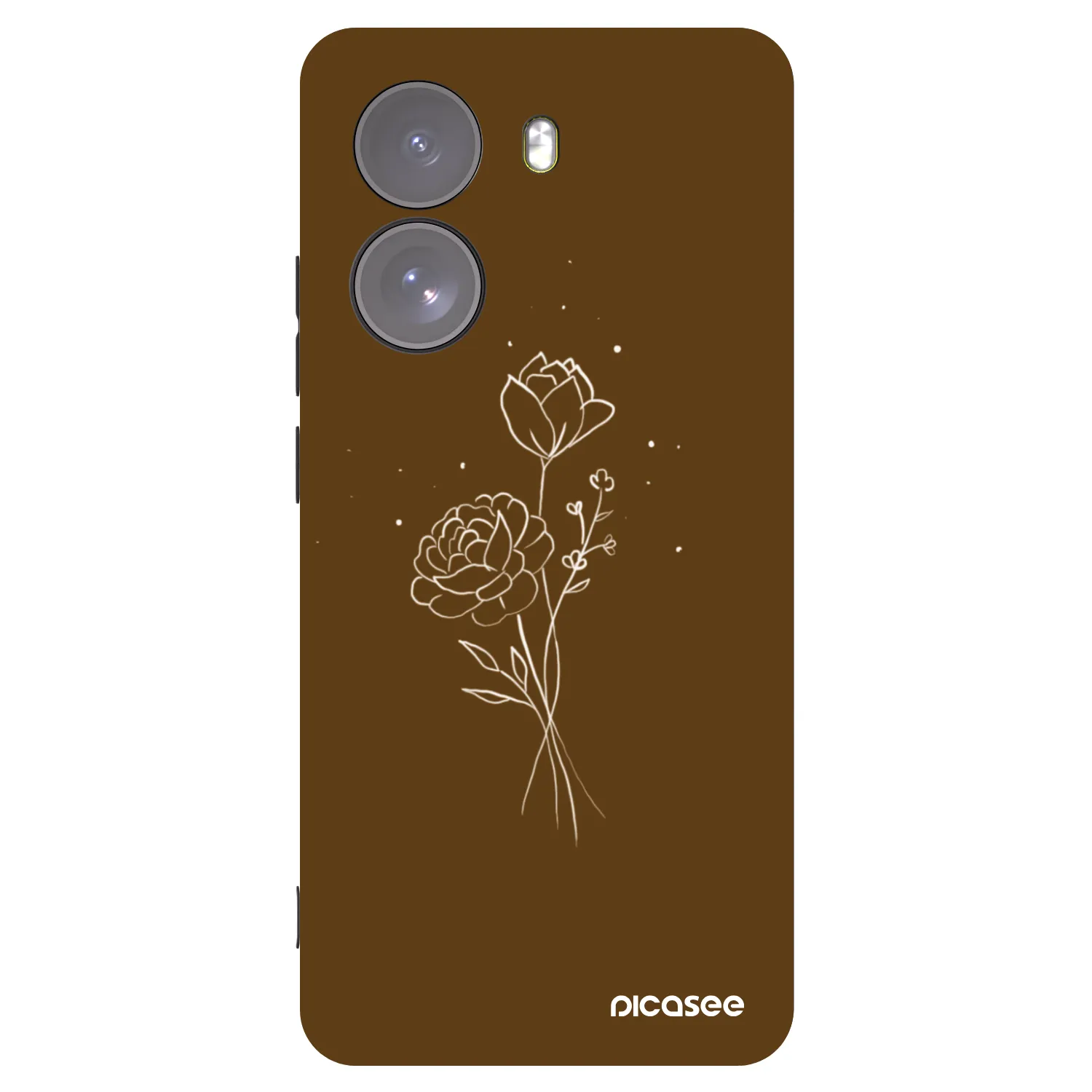 Picasee silikónový čierny obal pre Xiaomi Poco X7 - Brown flowers