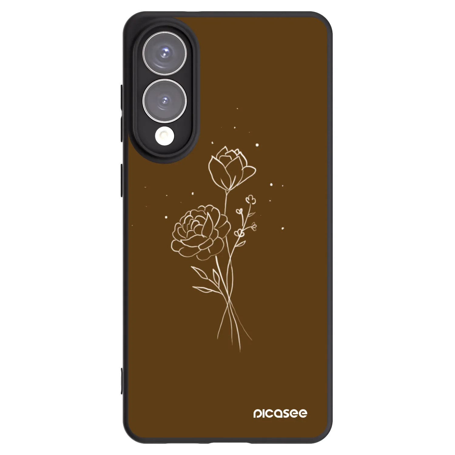 Silikónový čierny obal pre Samsung Galaxy S25 Edge 5G - Brown flowers