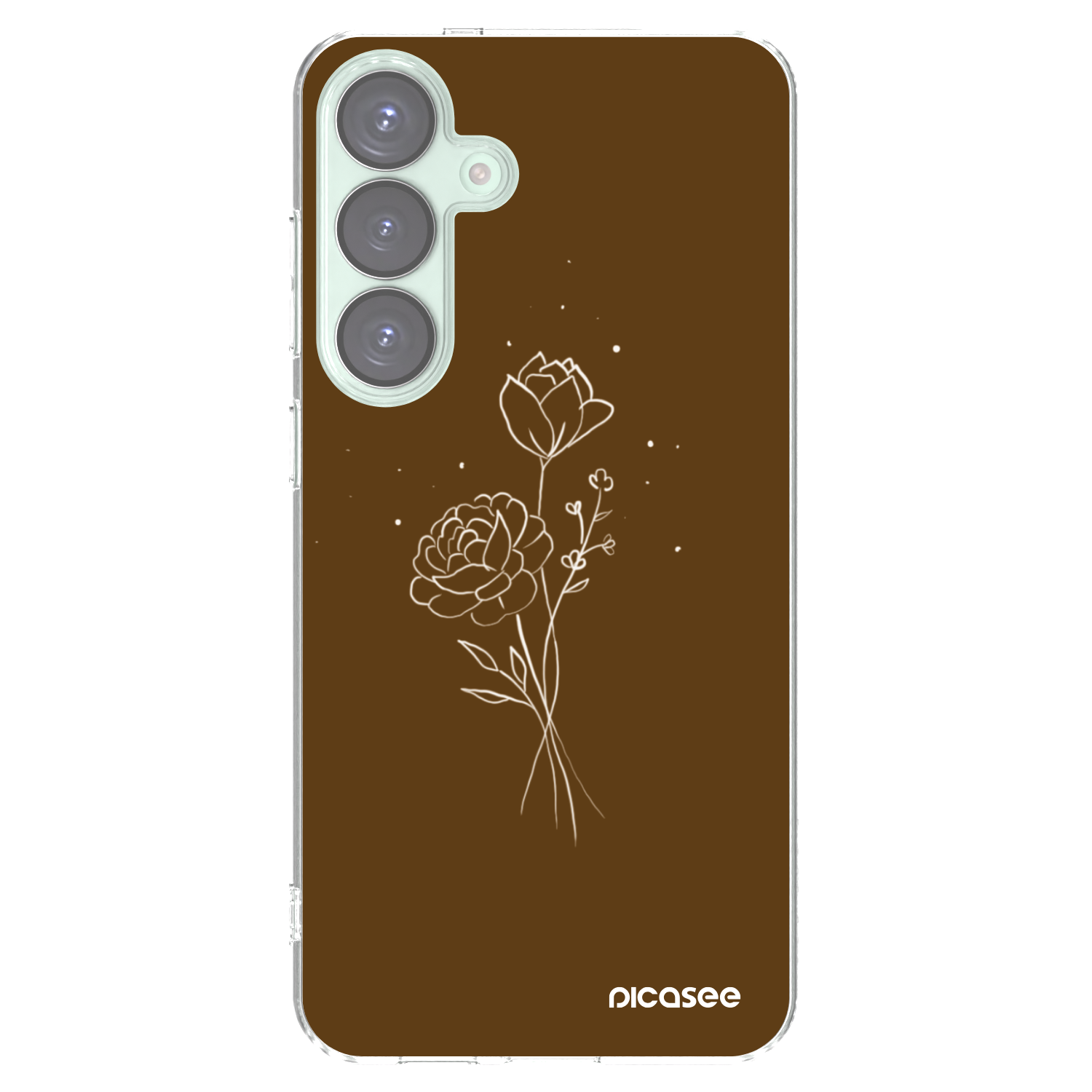 Picasee silikónový prehľadný obal pre Samsung Galaxy S25+ 5G - Brown flowers