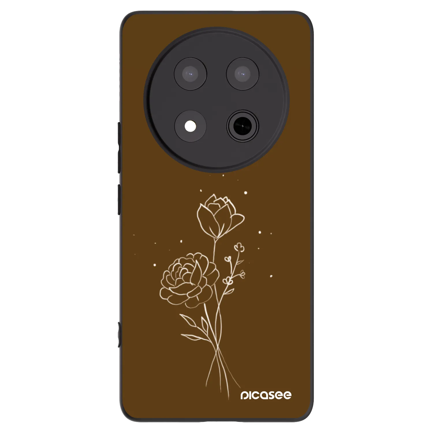 Picasee silikónový čierny obal pre Honor Magic7 Lite 5G - Brown flowers