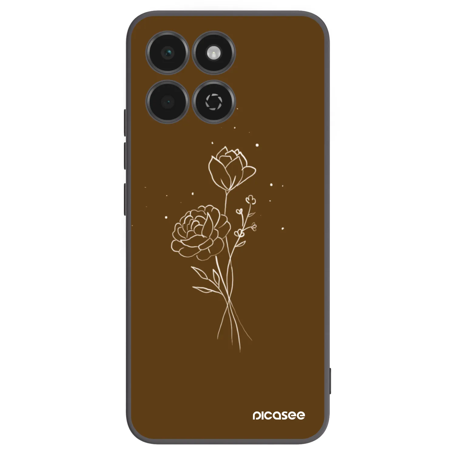 Silikónový čierny obal pre Honor 200 Smart 5G - Brown flowers
