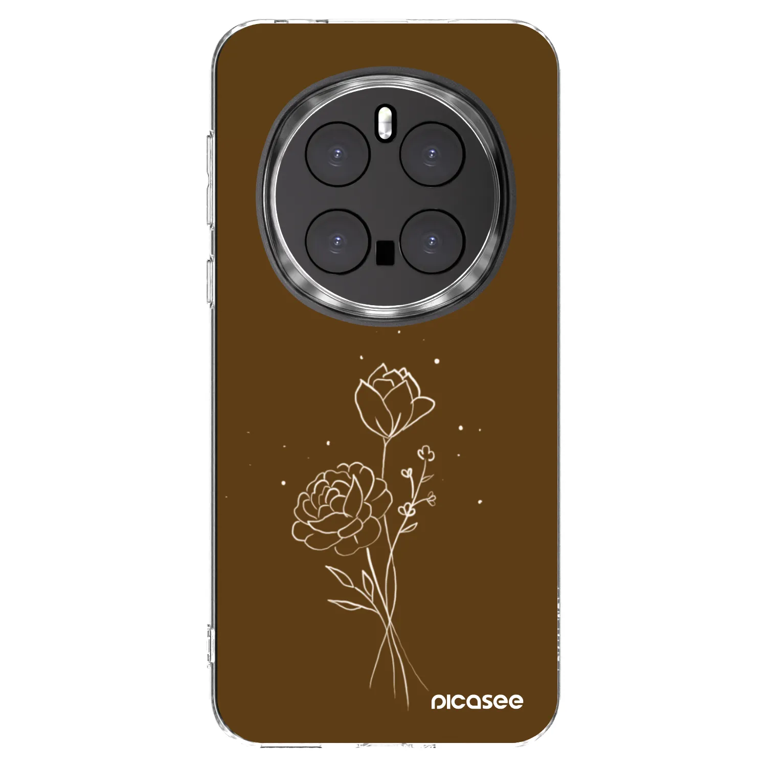 Silikónový prehľadný obal pre Honor Magic7 Pro 5G - Brown flowers