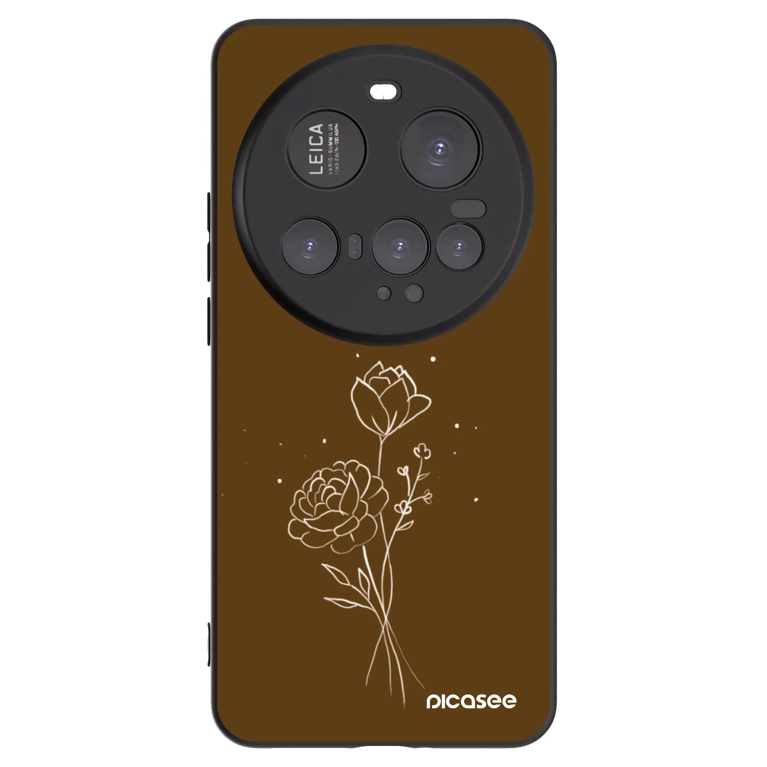 Picasee silikónový čierny obal pre Xiaomi 15 Ultra - Brown flowers
