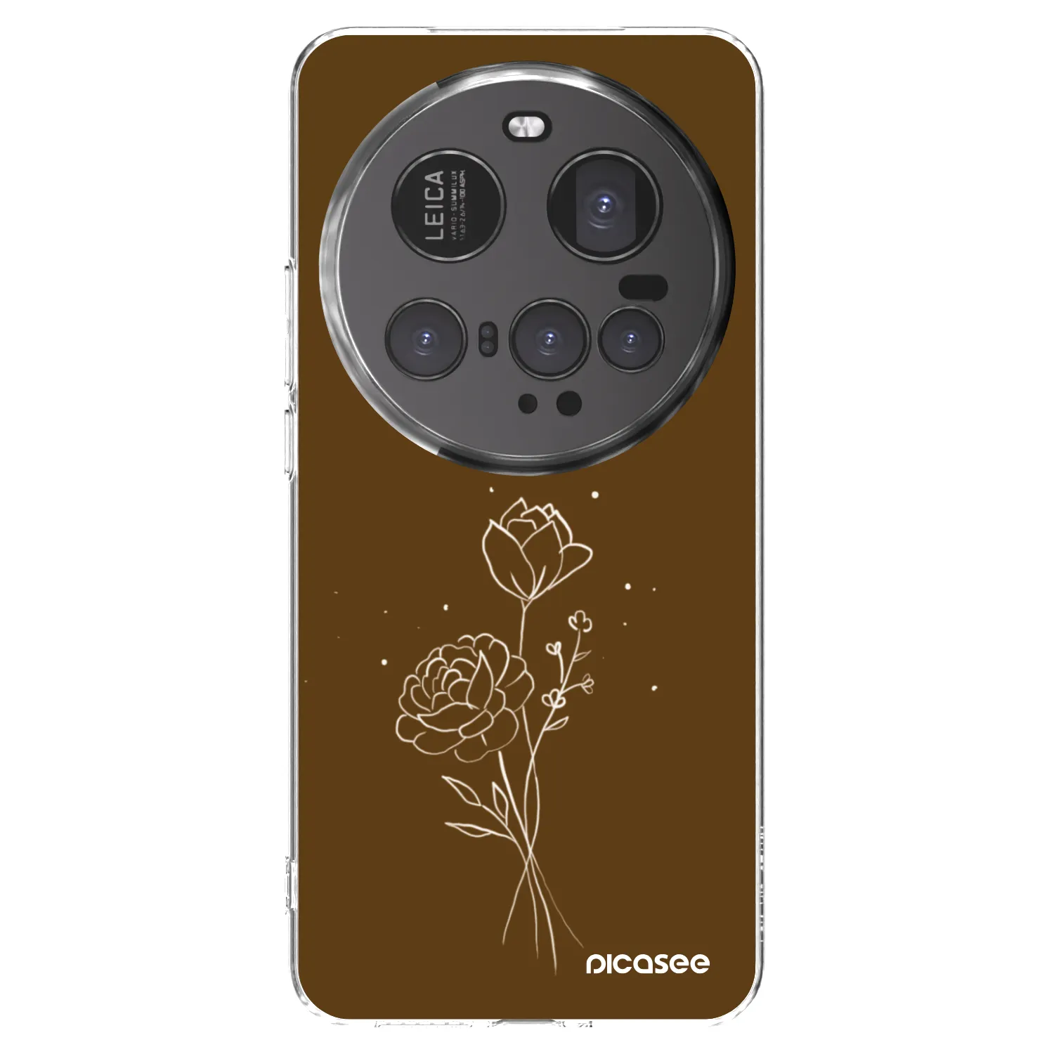 Picasee silikónový prehľadný obal pre Xiaomi 15 Ultra - Brown flowers