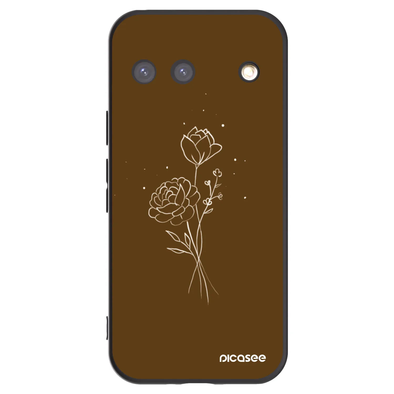 Picasee silikónový čierny obal pre Google Pixel 9 - Brown flowers