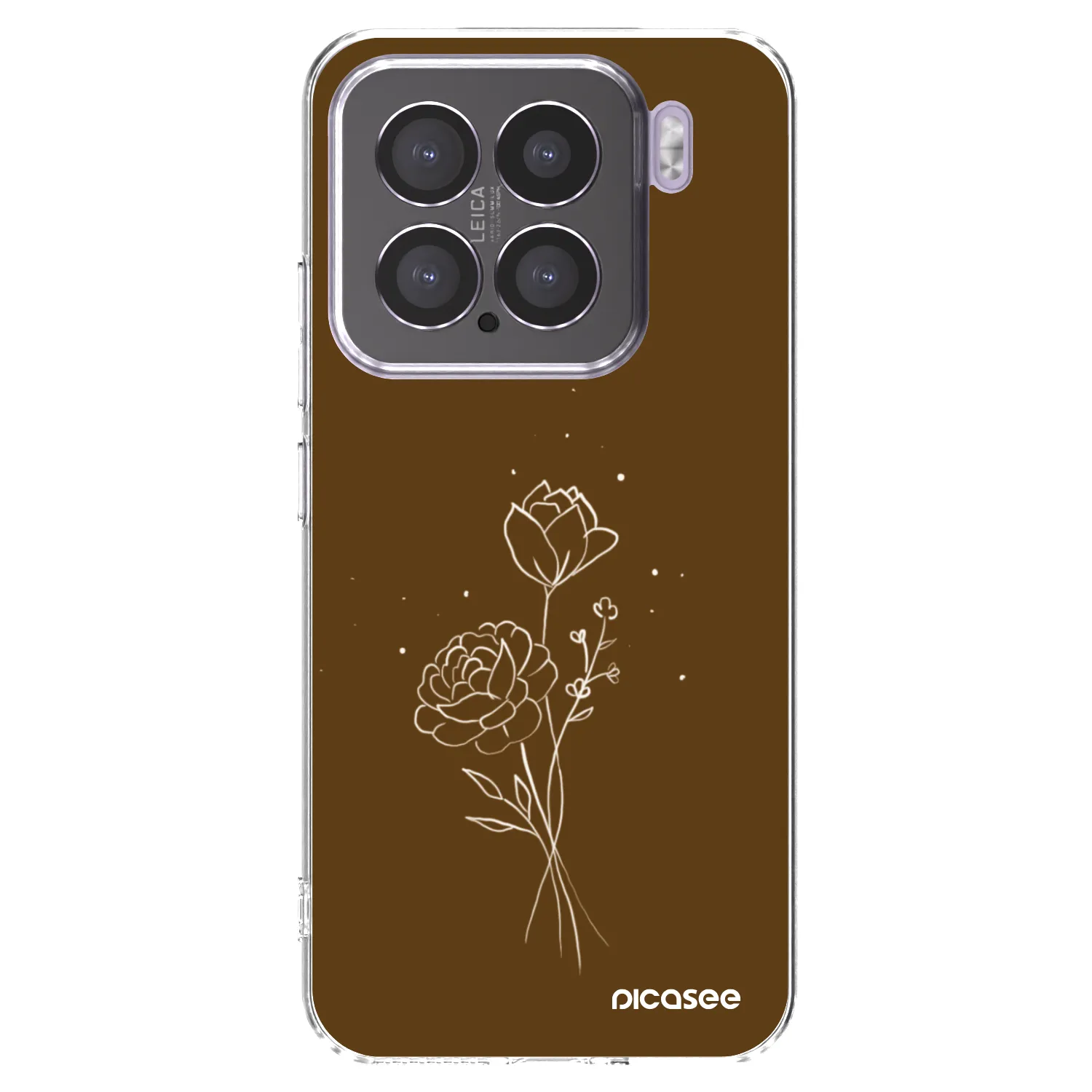 Silikónový prehľadný obal pre Xiaomi 15 - Brown flowers