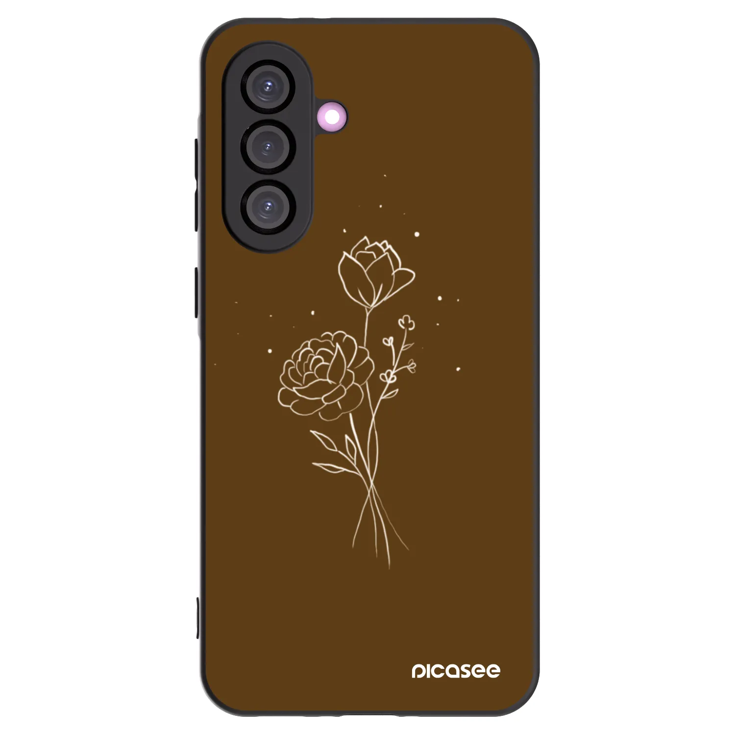 Picasee silikónový čierny obal pre Samsung Galaxy A56 5G A566B - Brown flowers