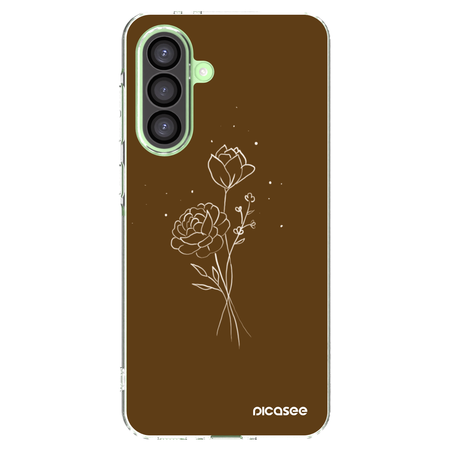 Picasee silikónový prehľadný obal pre Samsung Galaxy A26 5G A266B - Brown flowers