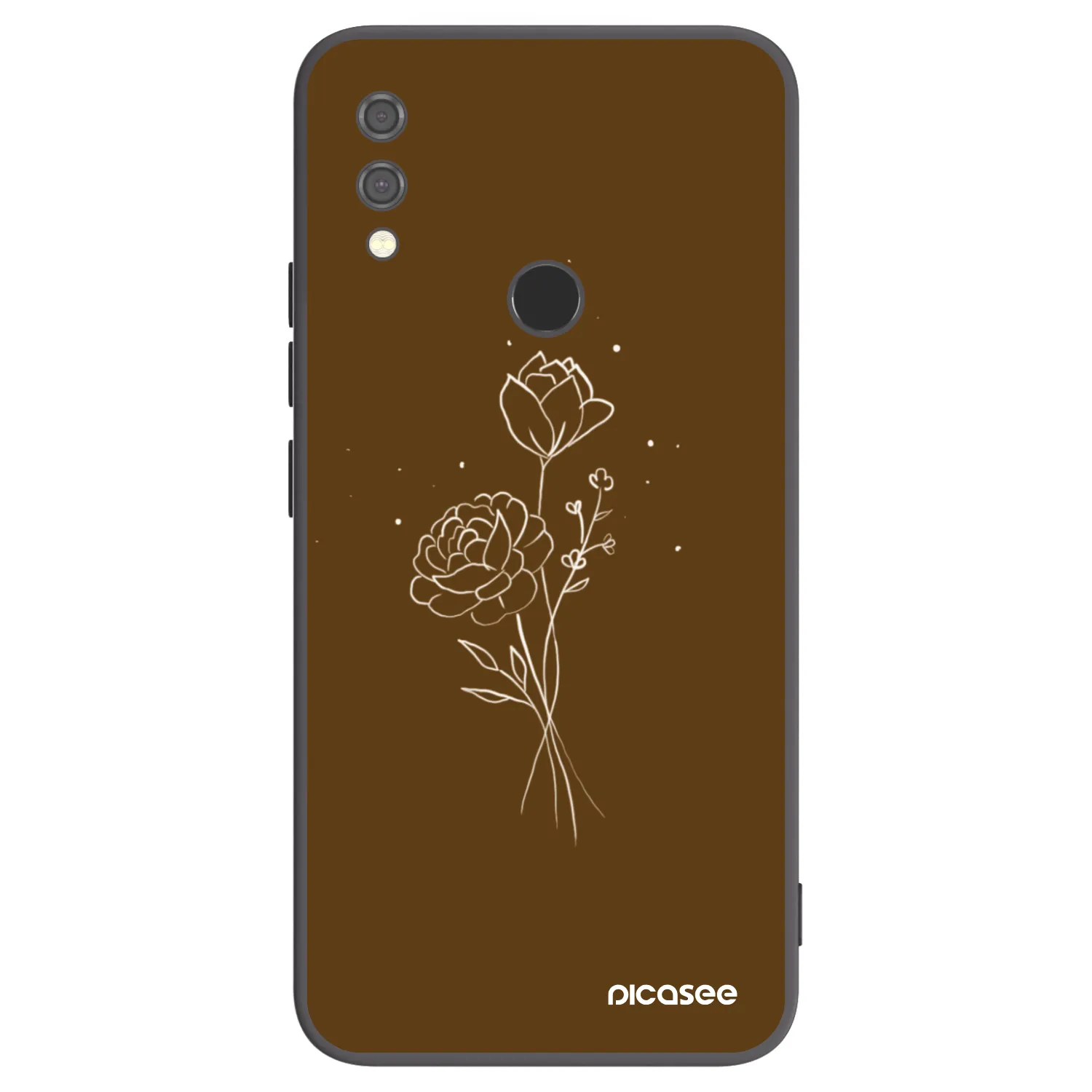 Silikónový čierny obal pre Xiaomi Redmi Note 7 - Brown flowers