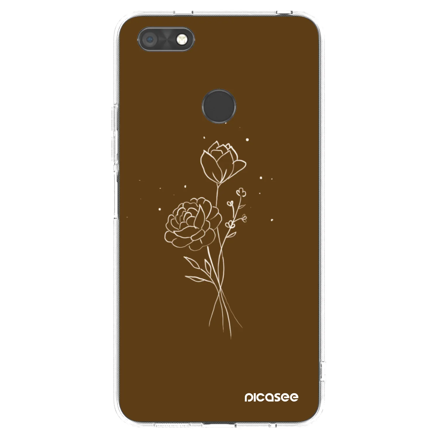 Picasee silikónový prehľadný obal pre Huawei P9 Lite Mini - Brown flowers