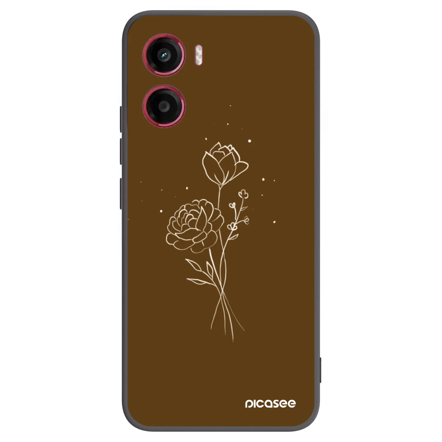 Picasee silikónový čierny obal pre Motorola Moto G05 - Brown flowers