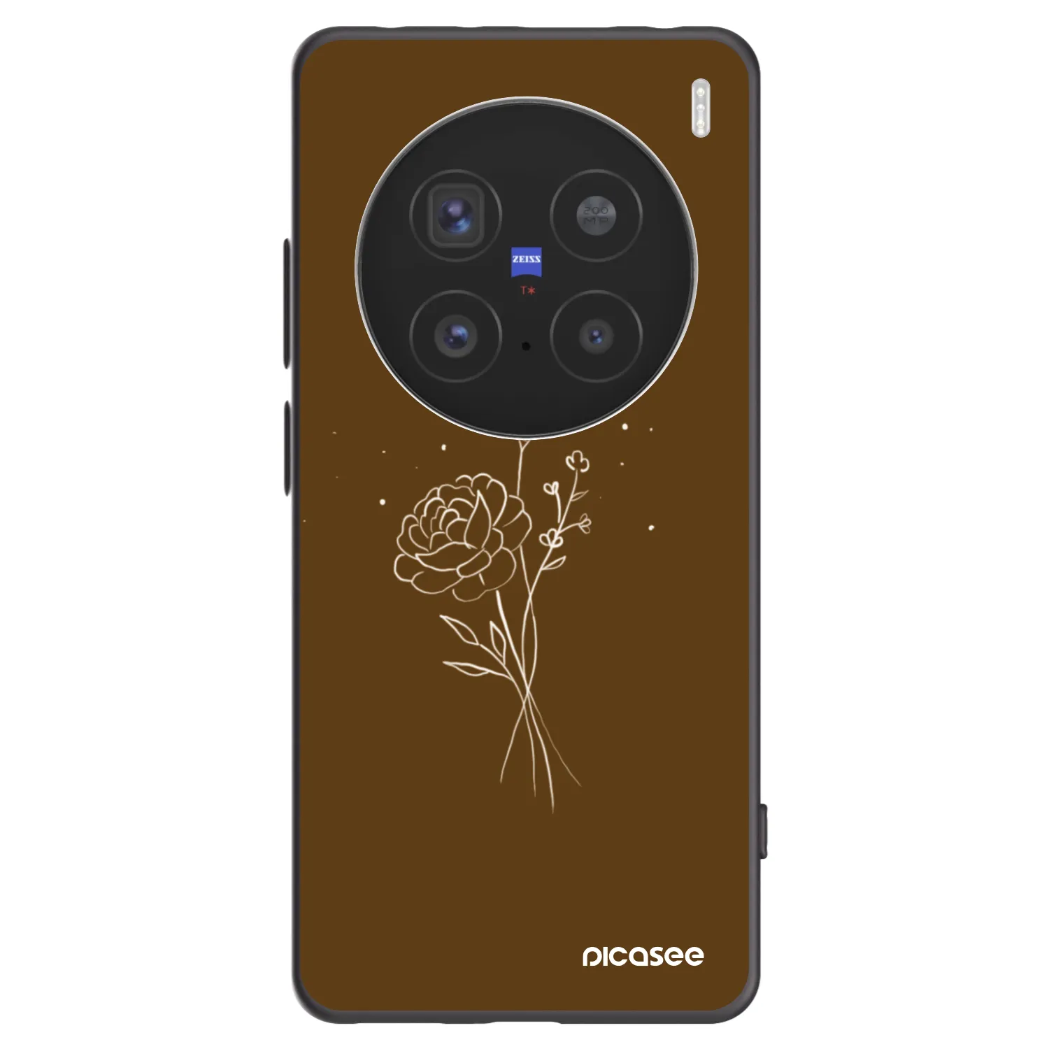 Picasee silikónový čierny obal pre Vivo X200 Pro - Brown flowers