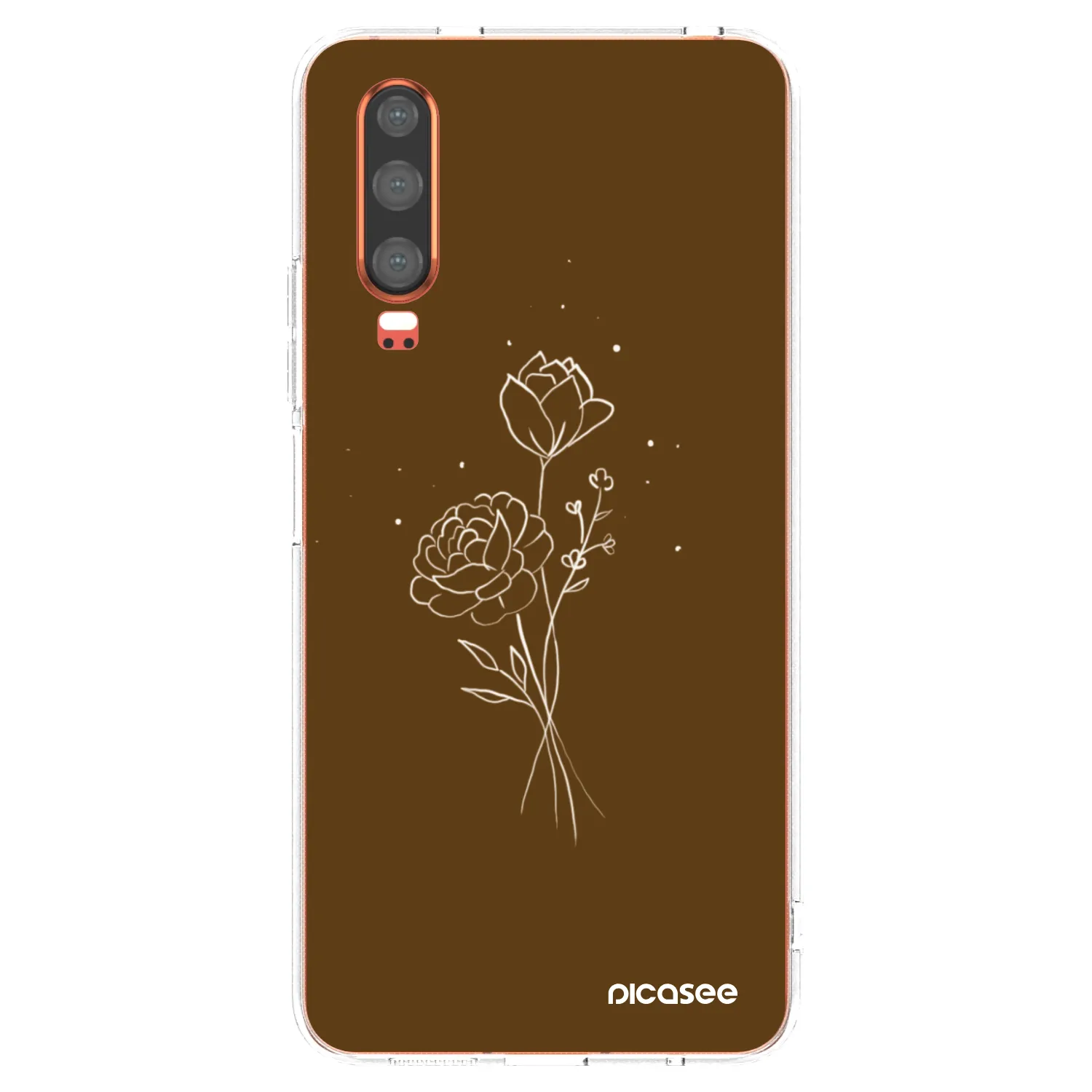 Picasee silikónový prehľadný obal pre Huawei P30 - Brown flowers