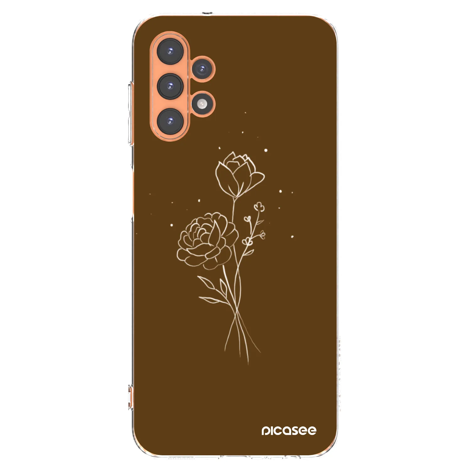 Picasee silikónový prehľadný obal pre Samsung Galaxy A13 5G - Brown flowers