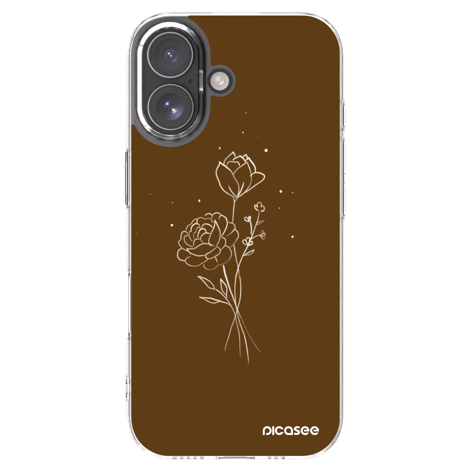 Picasee silikónový prehľadný obal pre Apple iPhone 17 - Brown flowers