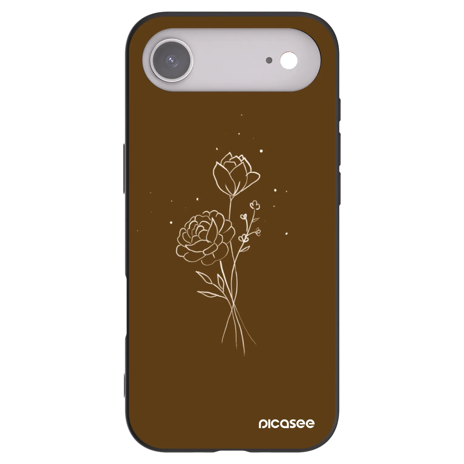 Picasee silikónový čierny obal pre Apple iPhone Air - Brown flowers