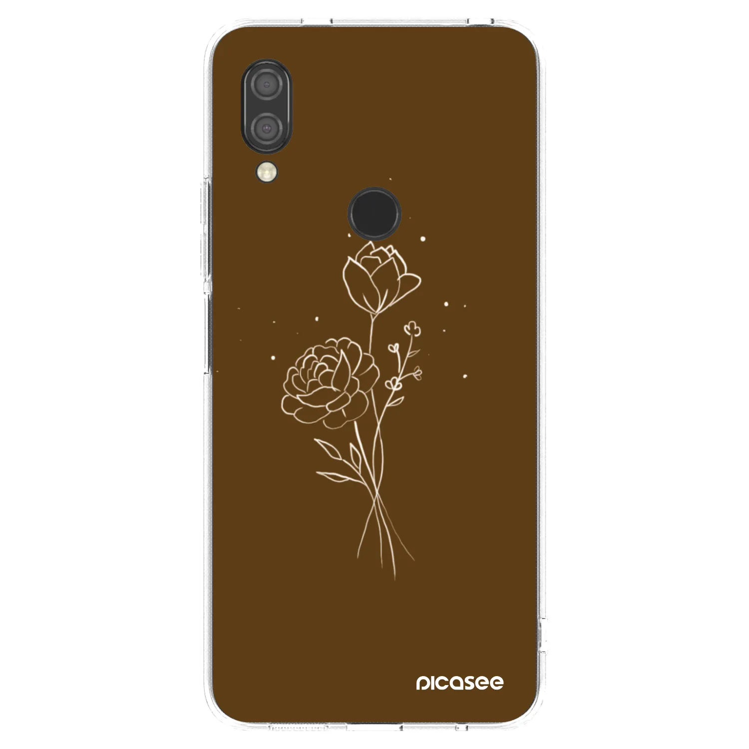 Picasee silikónový prehľadný obal pre Xiaomi Redmi 7 - Brown flowers
