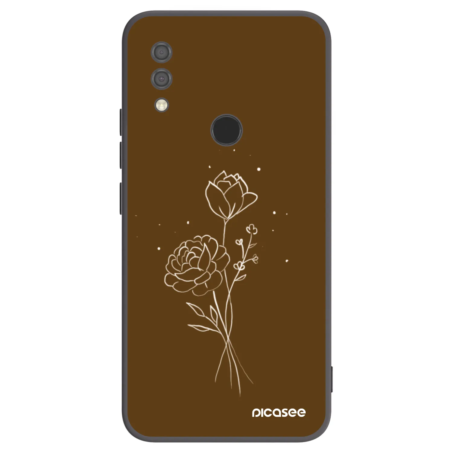Picasee silikónový čierny obal pre Xiaomi Redmi 7 - Brown flowers