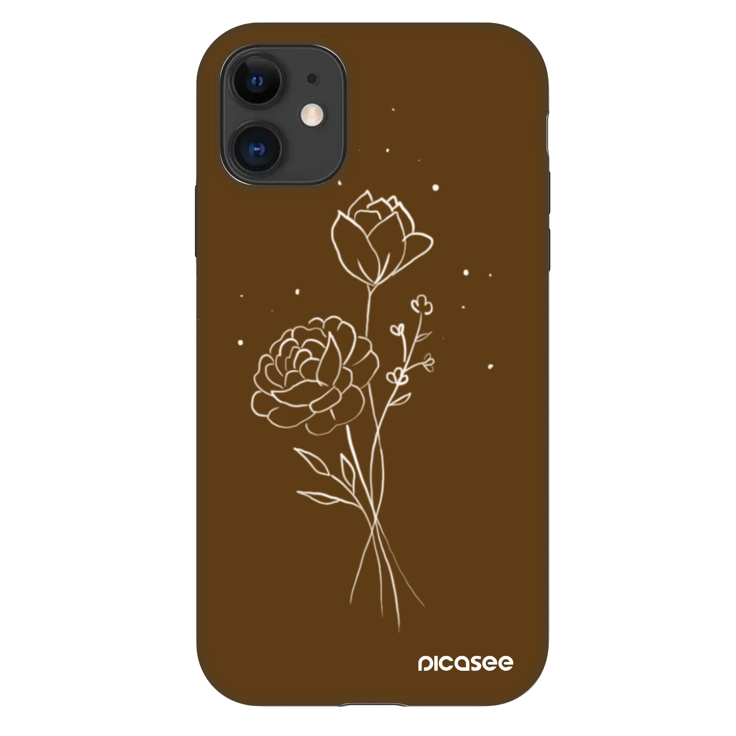 Picasee Fashion Case pre Apple iPhone 11 - Brown flowers