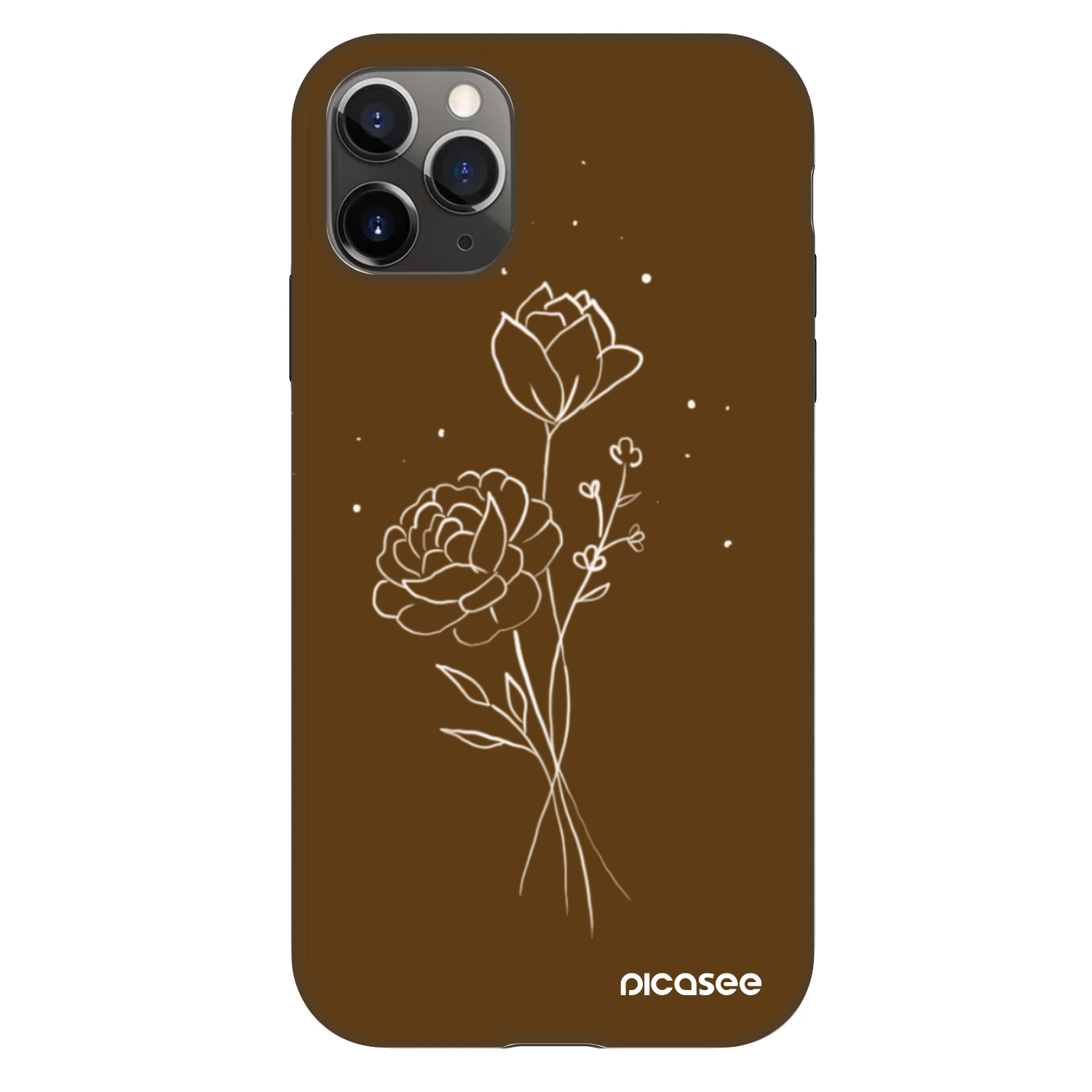 Picasee Fashion Case pre Apple iPhone 11 Pro - Brown flowers