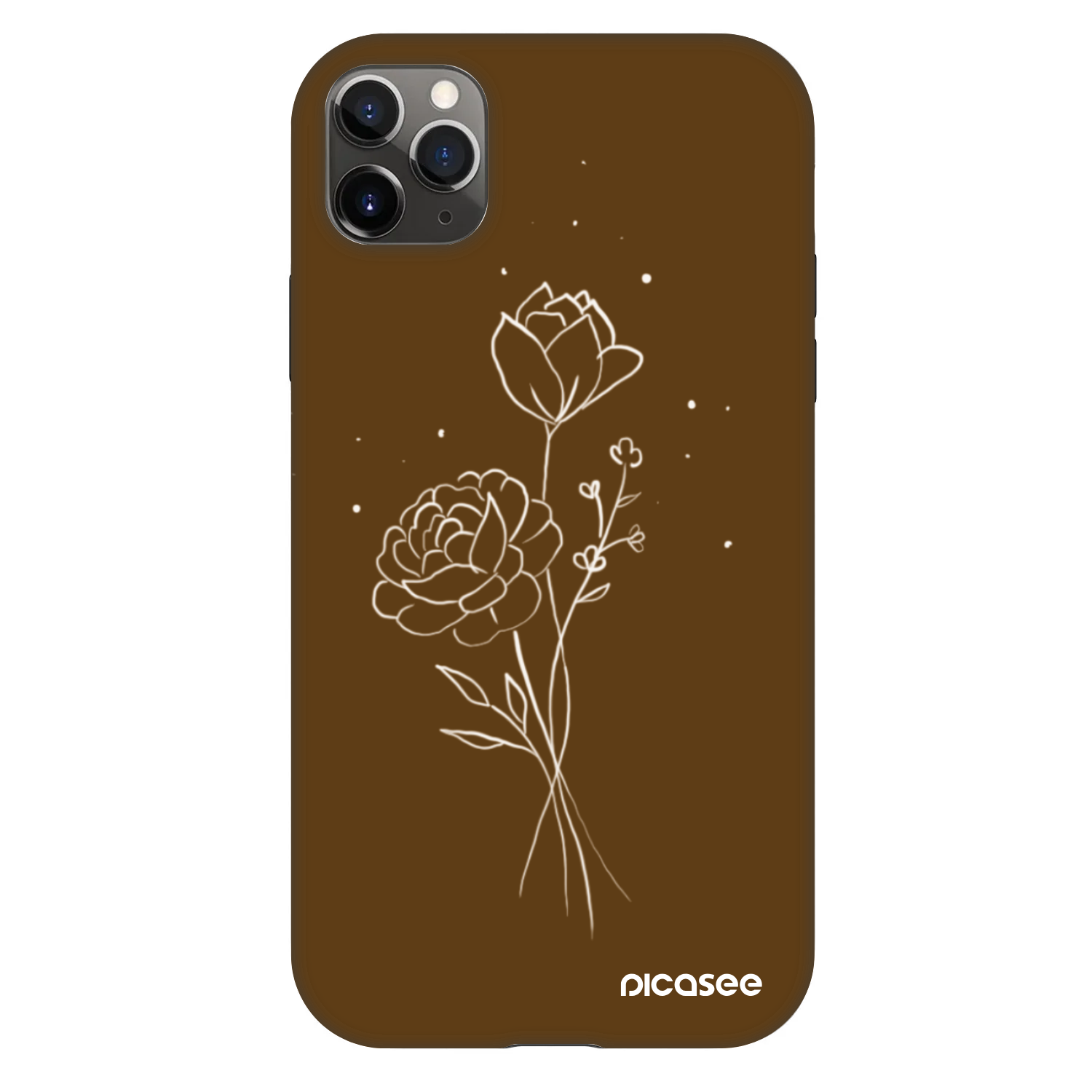 Picasee Fashion Case pre Apple iPhone 11 Pro Max - Brown flowers