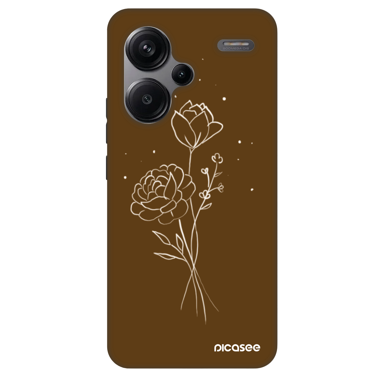 Picasee Fashion Case pre Xiaomi Redmi Note 13 Pro+ 5G - Brown flowers