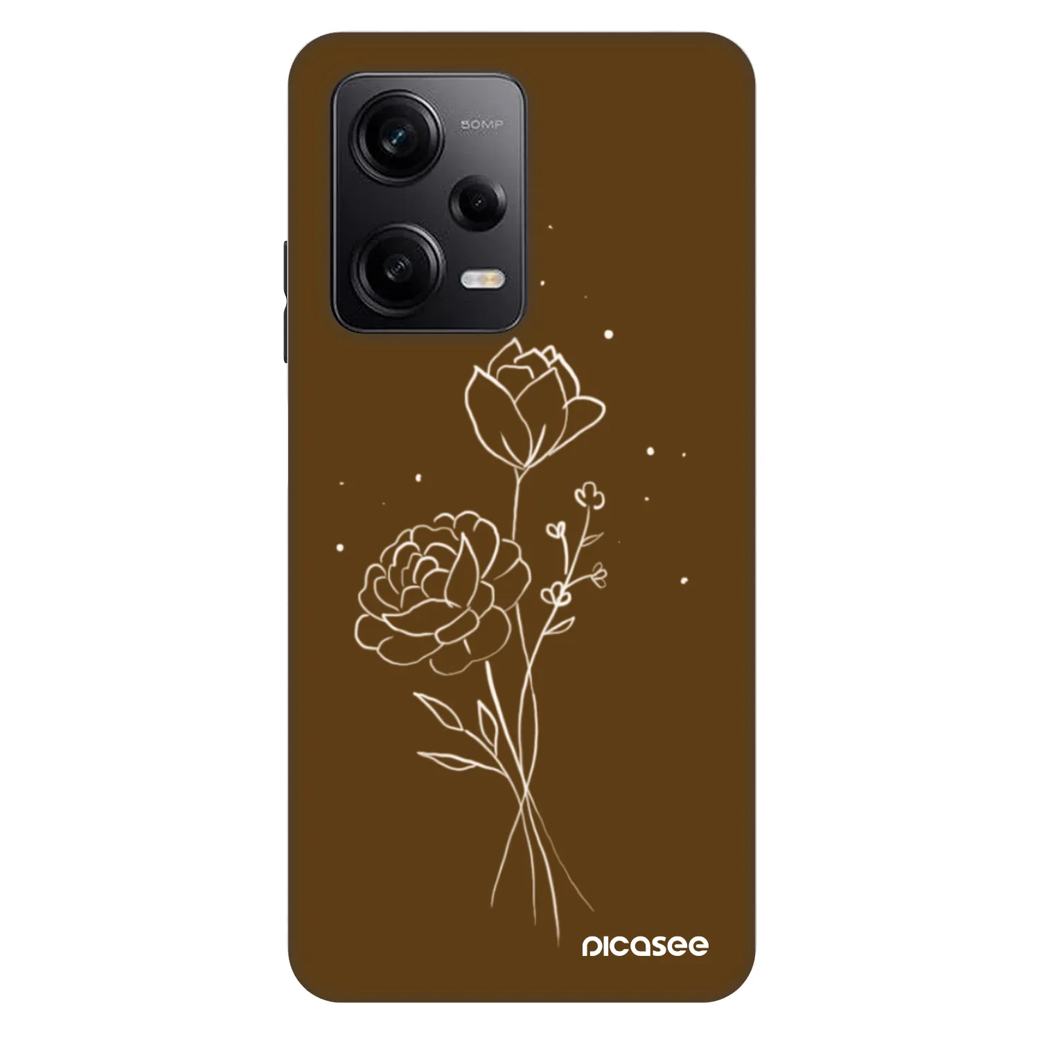 Picasee Fashion Case pre Xiaomi Redmi Note 12 Pro 5G - Brown flowers