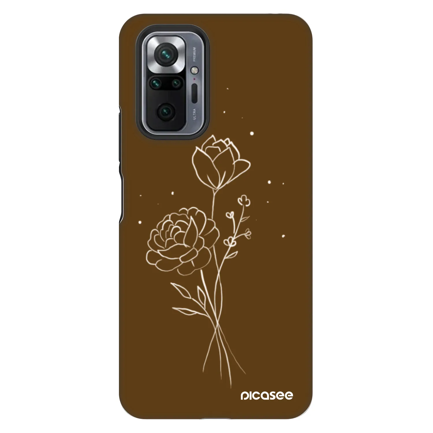 Picasee Fashion Case pre Xiaomi Redmi Note 10 Pro - Brown flowers