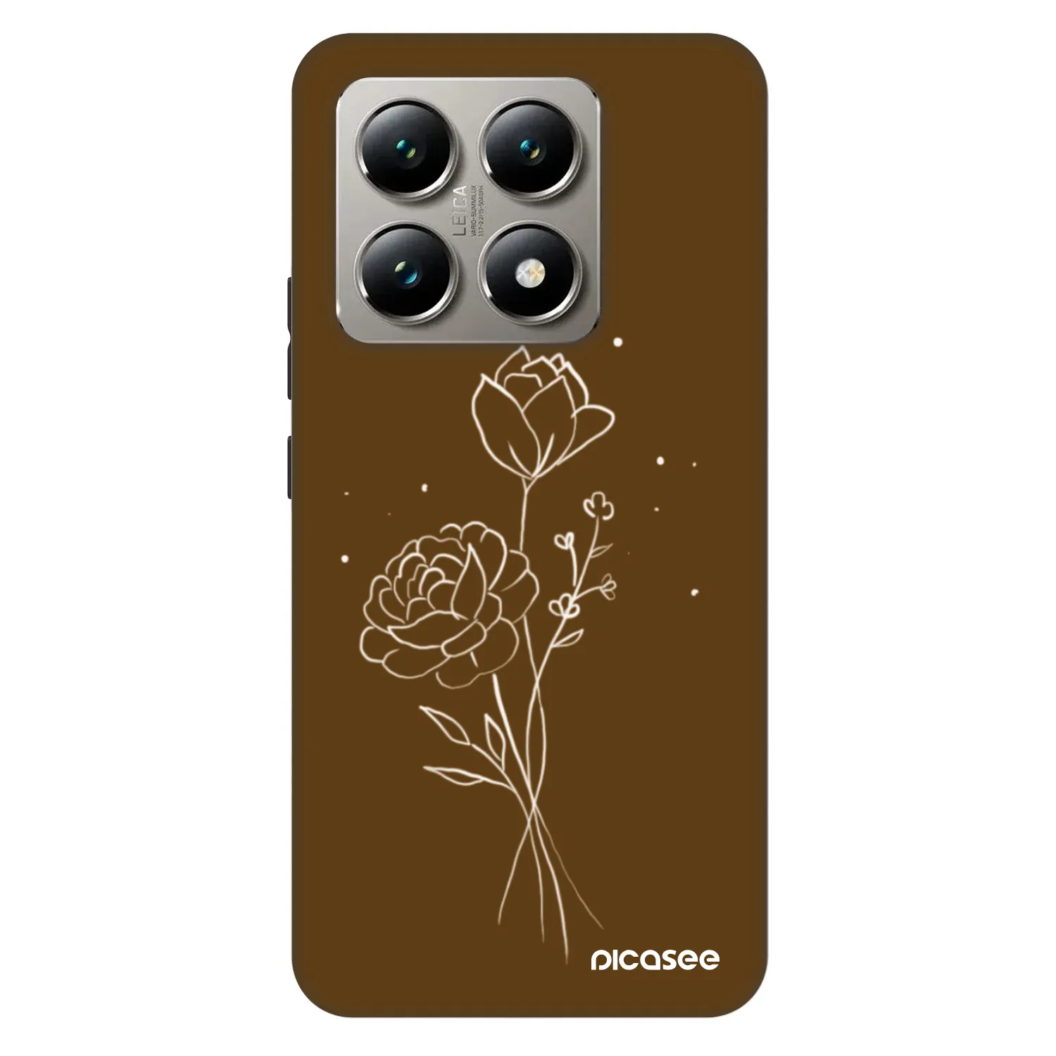 Picasee Fashion Case pre Xiaomi 14T - Brown flowers