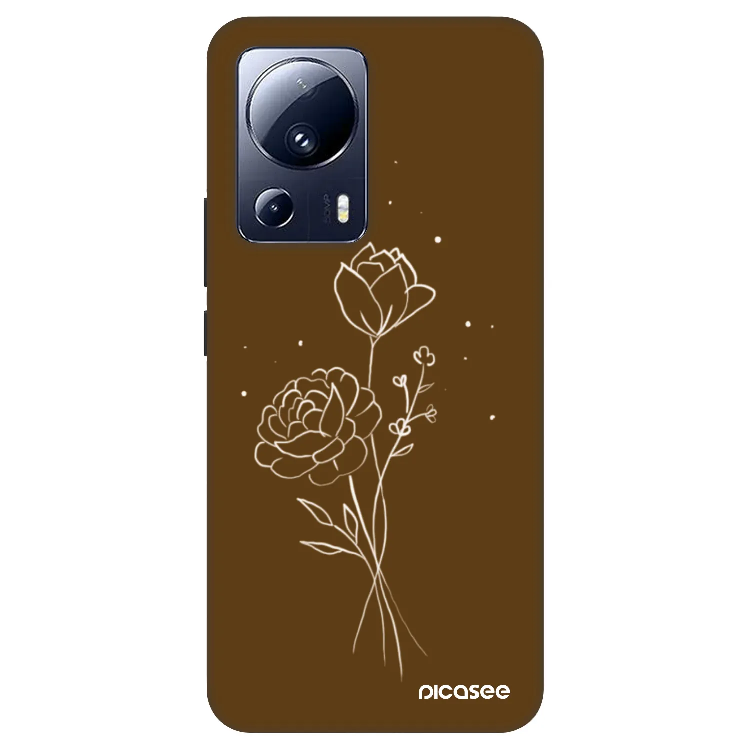 Picasee Fashion Case pre Xiaomi 13 Lite - Brown flowers