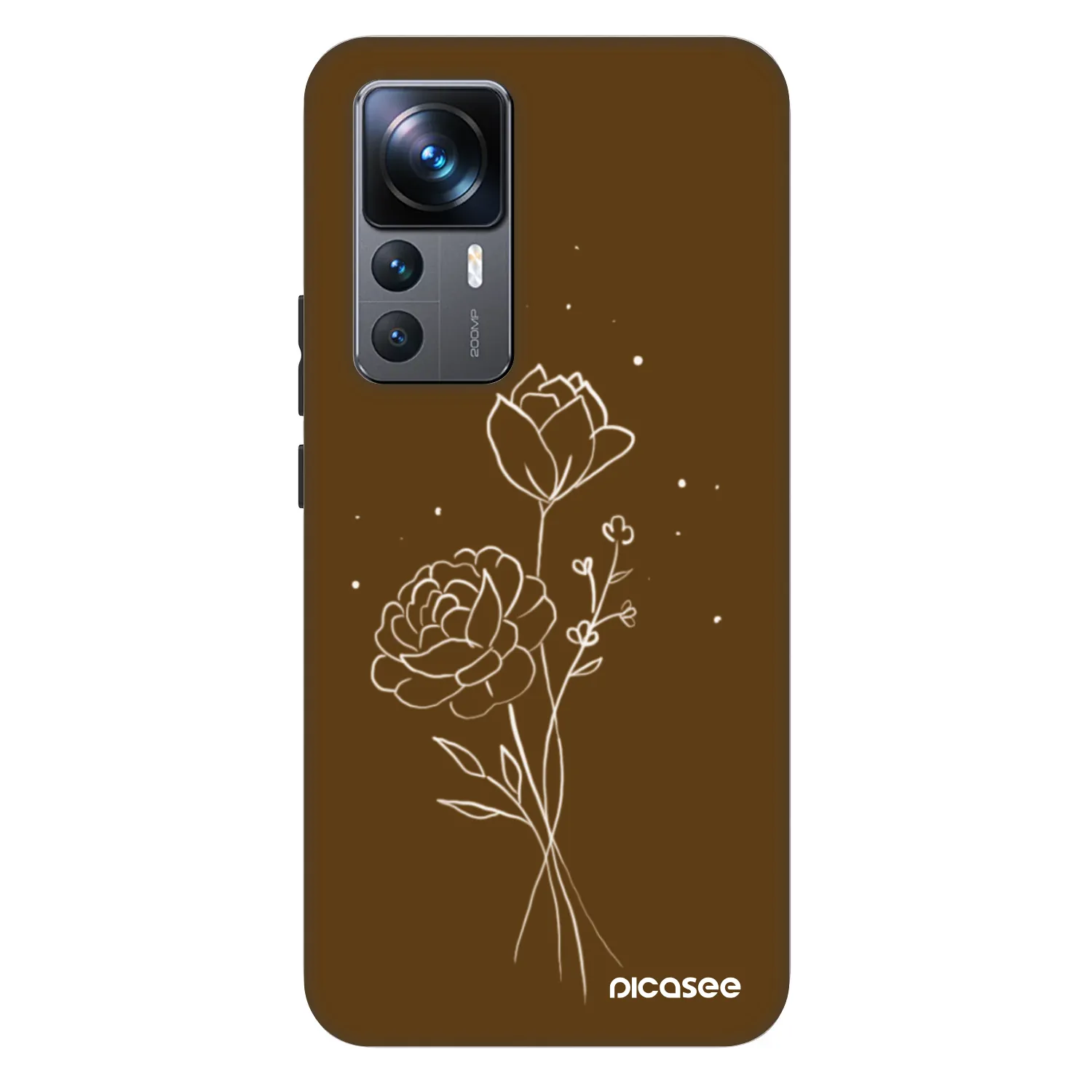 Picasee Fashion Case pre Xiaomi 12T Pro - Brown flowers