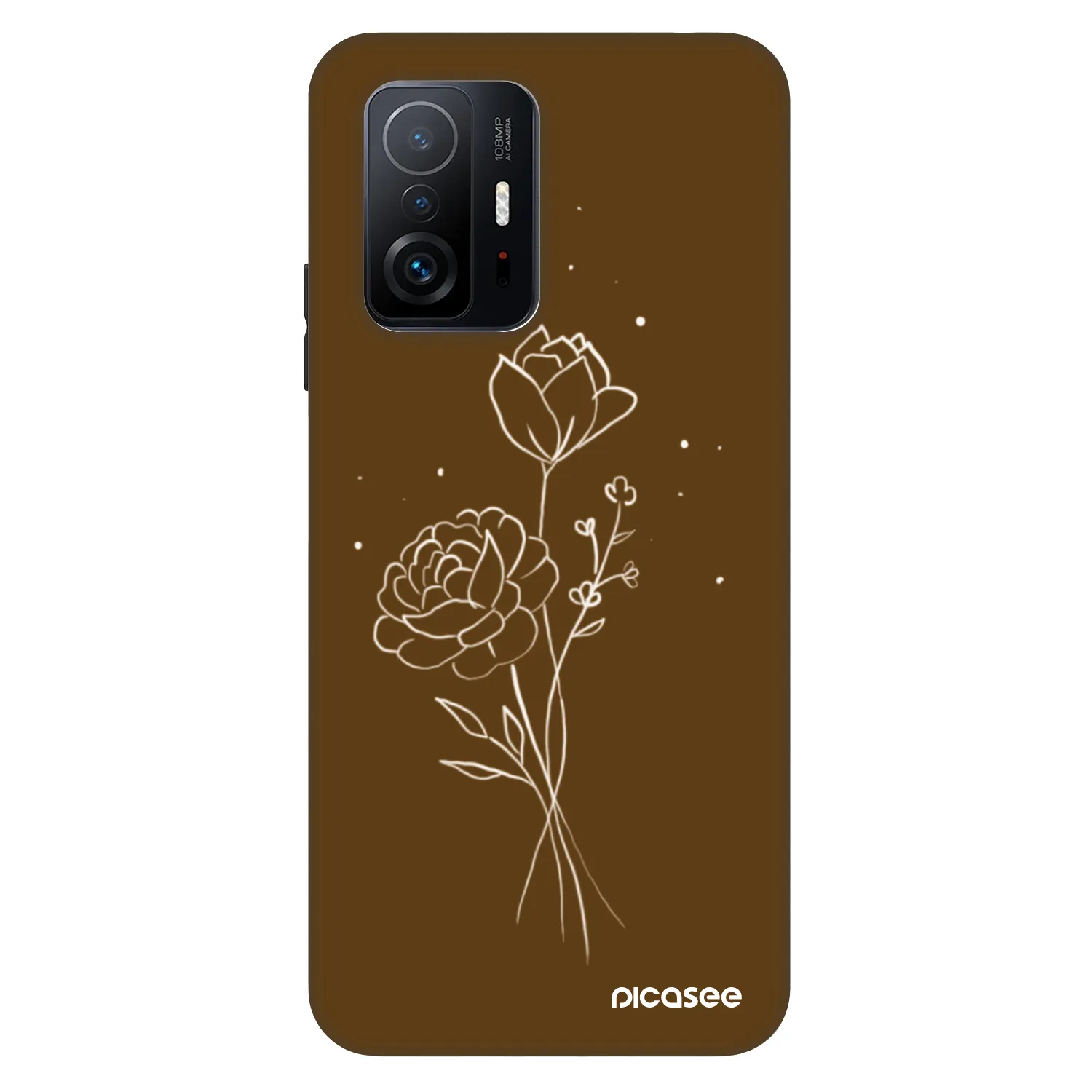 Picasee Fashion Case pre Xiaomi 11T Pro - Brown flowers