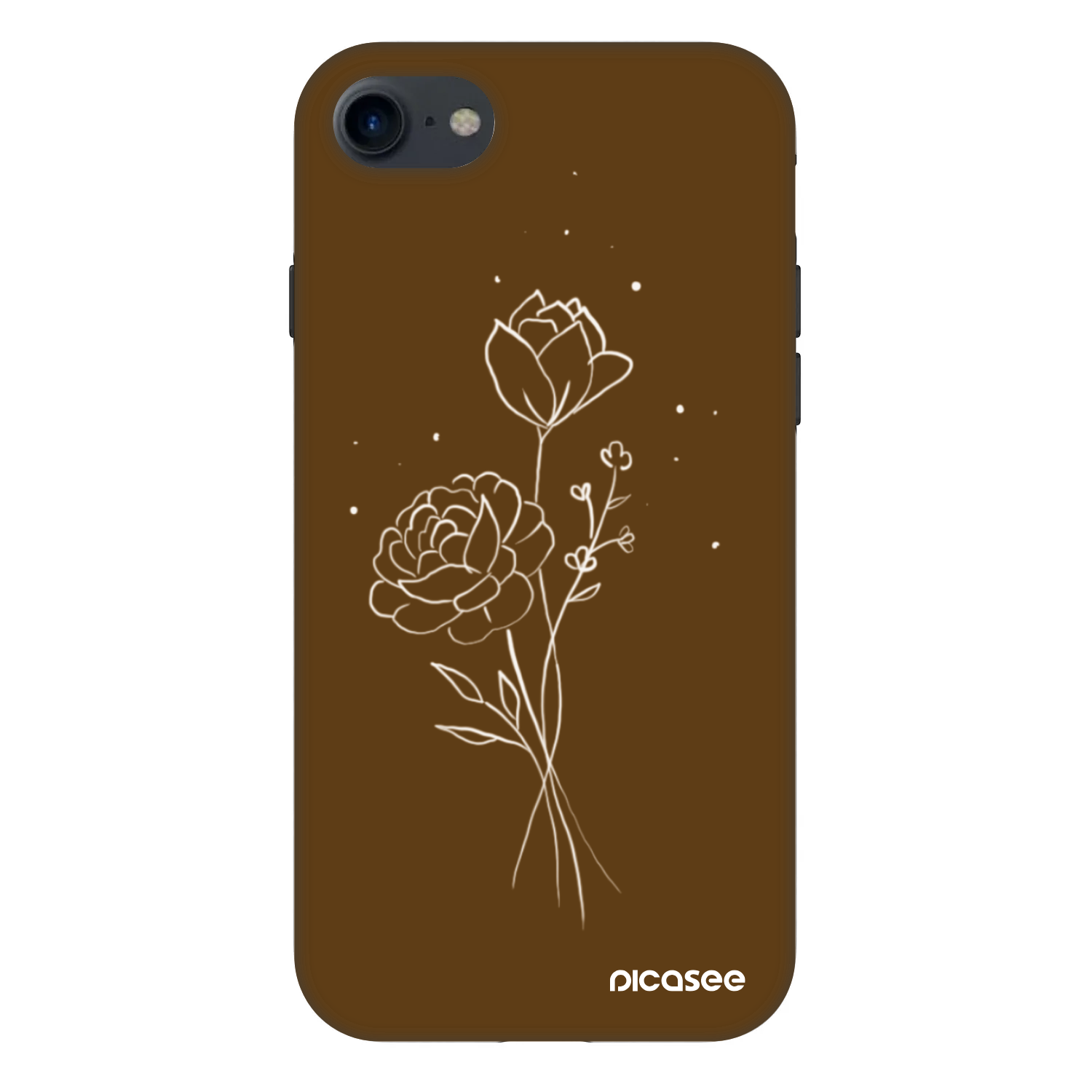 Picasee Fashion Case pre Apple iPhone SE 2020 - Brown flowers