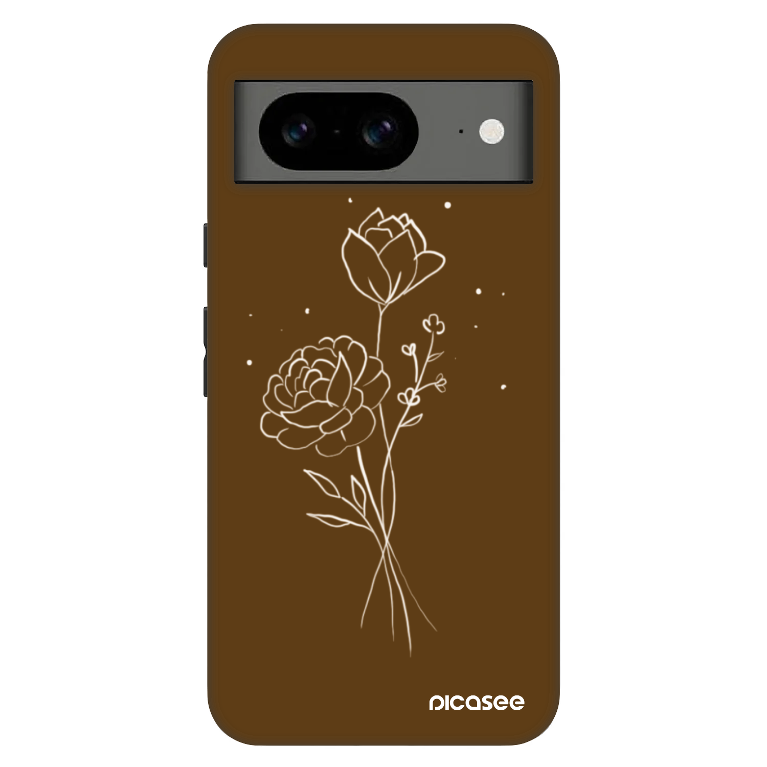 Picasee Fashion Case pre Google Pixel 8 Pro - Brown flowers