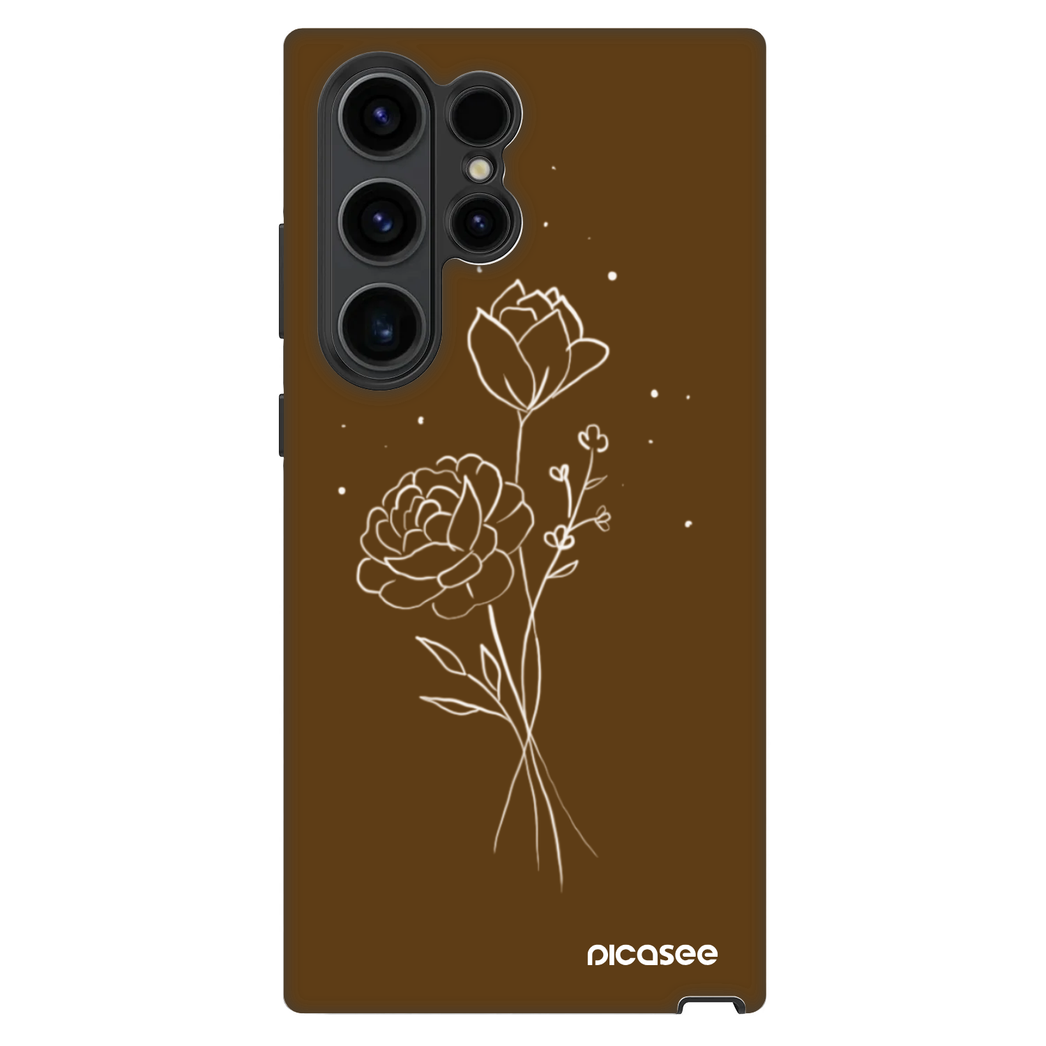 Picasee Fashion Case pre Samsung Galaxy S23 Ultra 5G - Brown flowers