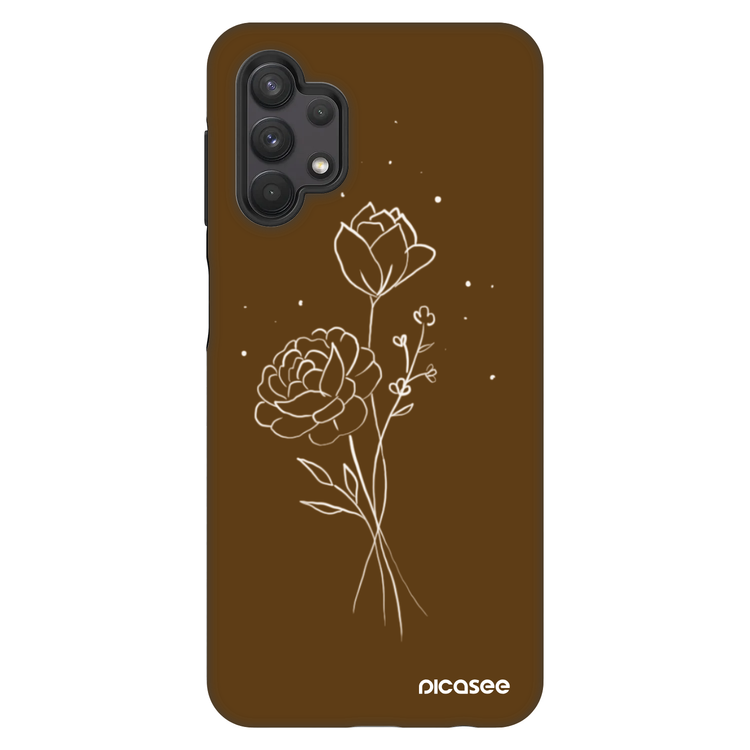 Picasee Fashion Case pre Samsung Galaxy A32 5G A326B - Brown flowers