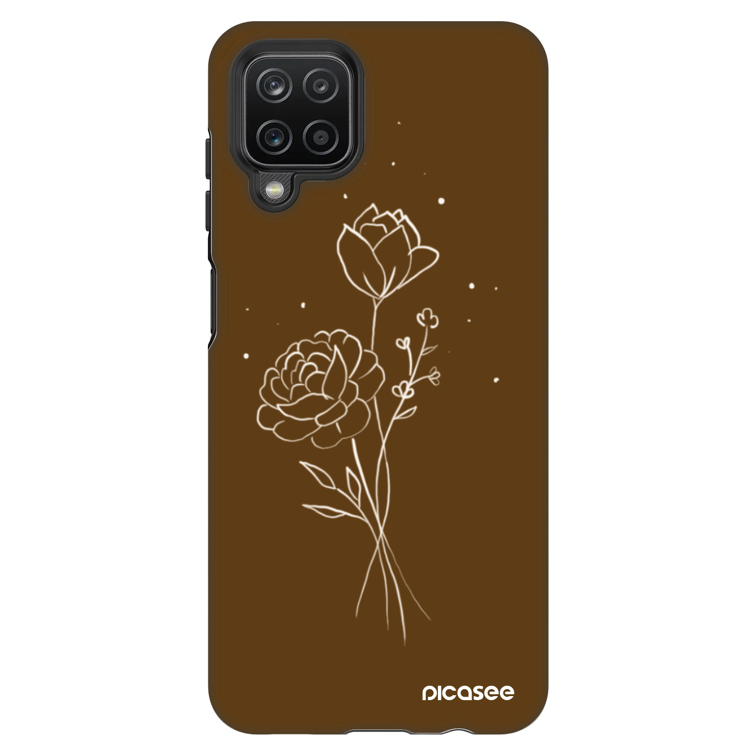Picasee Fashion Case pre Samsung Galaxy A12 A125F - Brown flowers