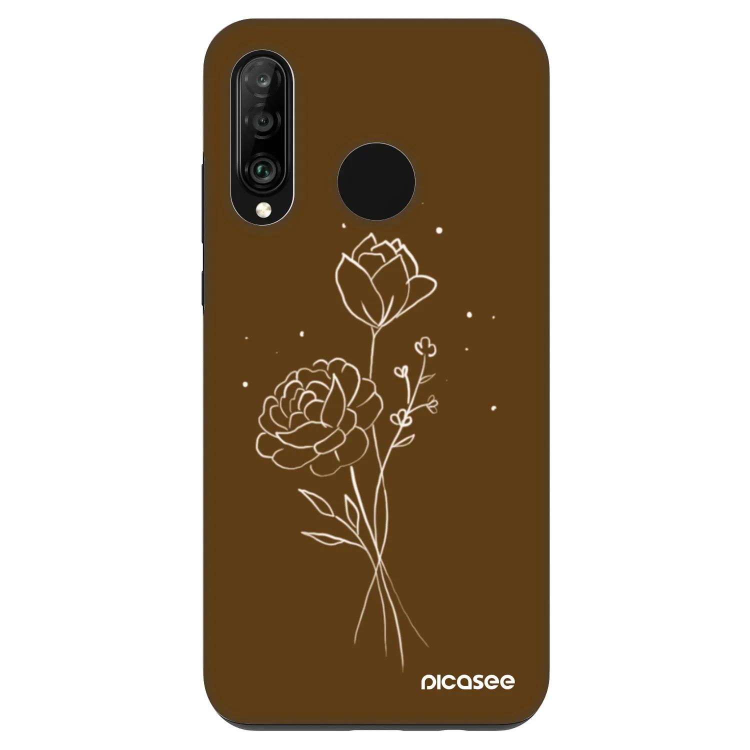 Picasee Fashion Case pre Huawei P30 Lite - Brown flowers