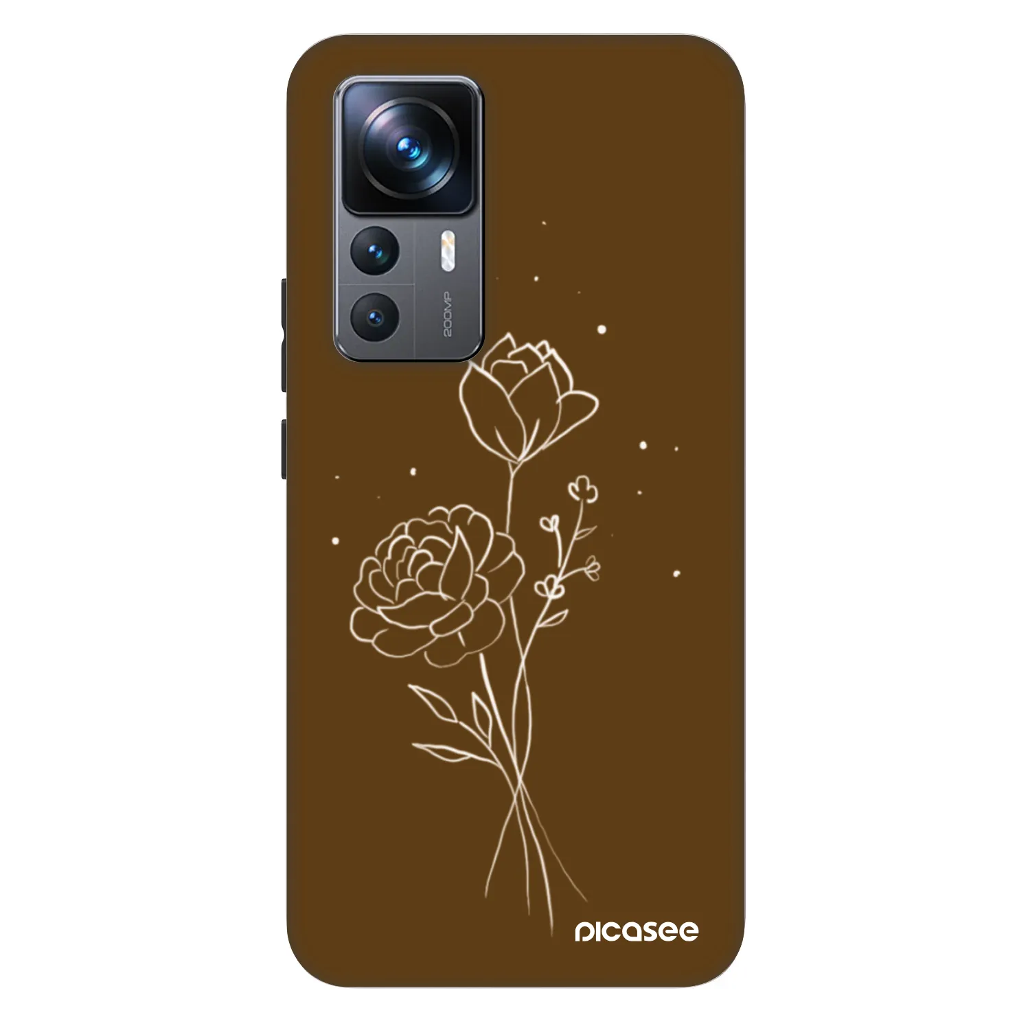 Picasee Fashion Case pre Xiaomi 12T - Brown flowers