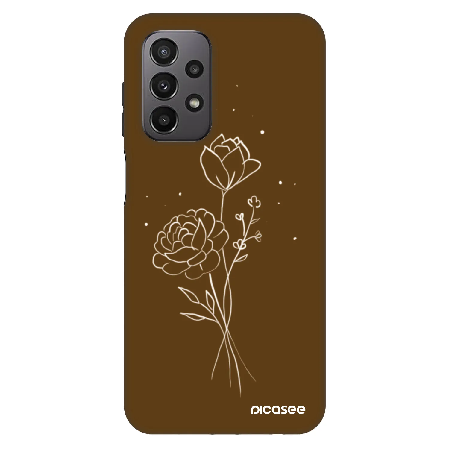 Picasee Fashion Case pre Samsung Galaxy A23 A235F 4G - Brown flowers