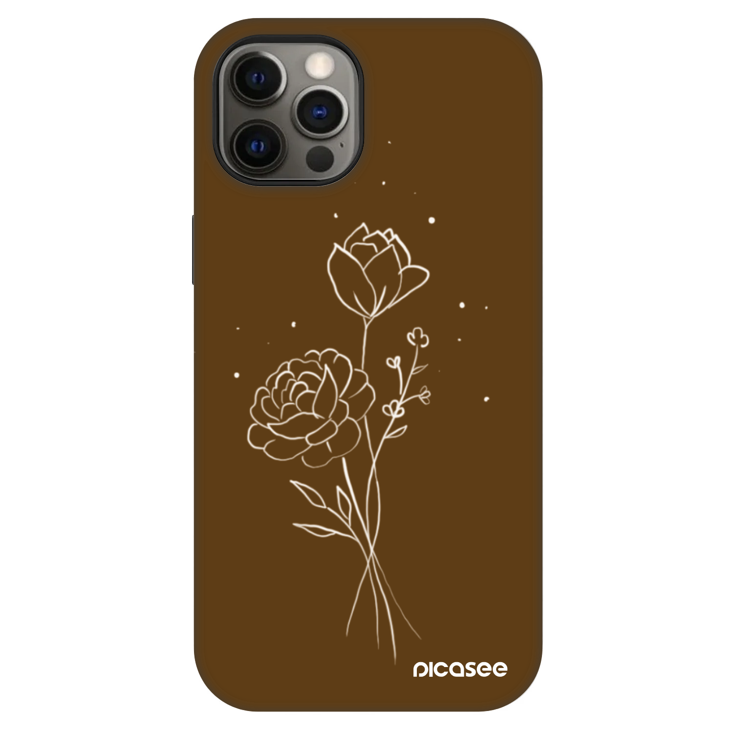 Picasee Fashion Case MagSafe pre Apple iPhone 12 - Brown flowers