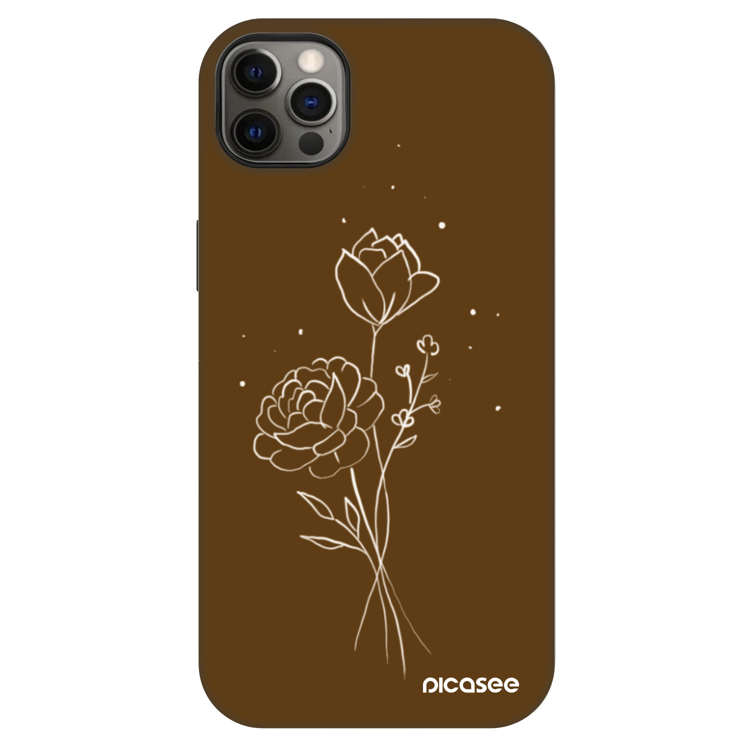 Picasee Fashion Case MagSafe pre Apple iPhone 12 Pro Max - Brown flowers