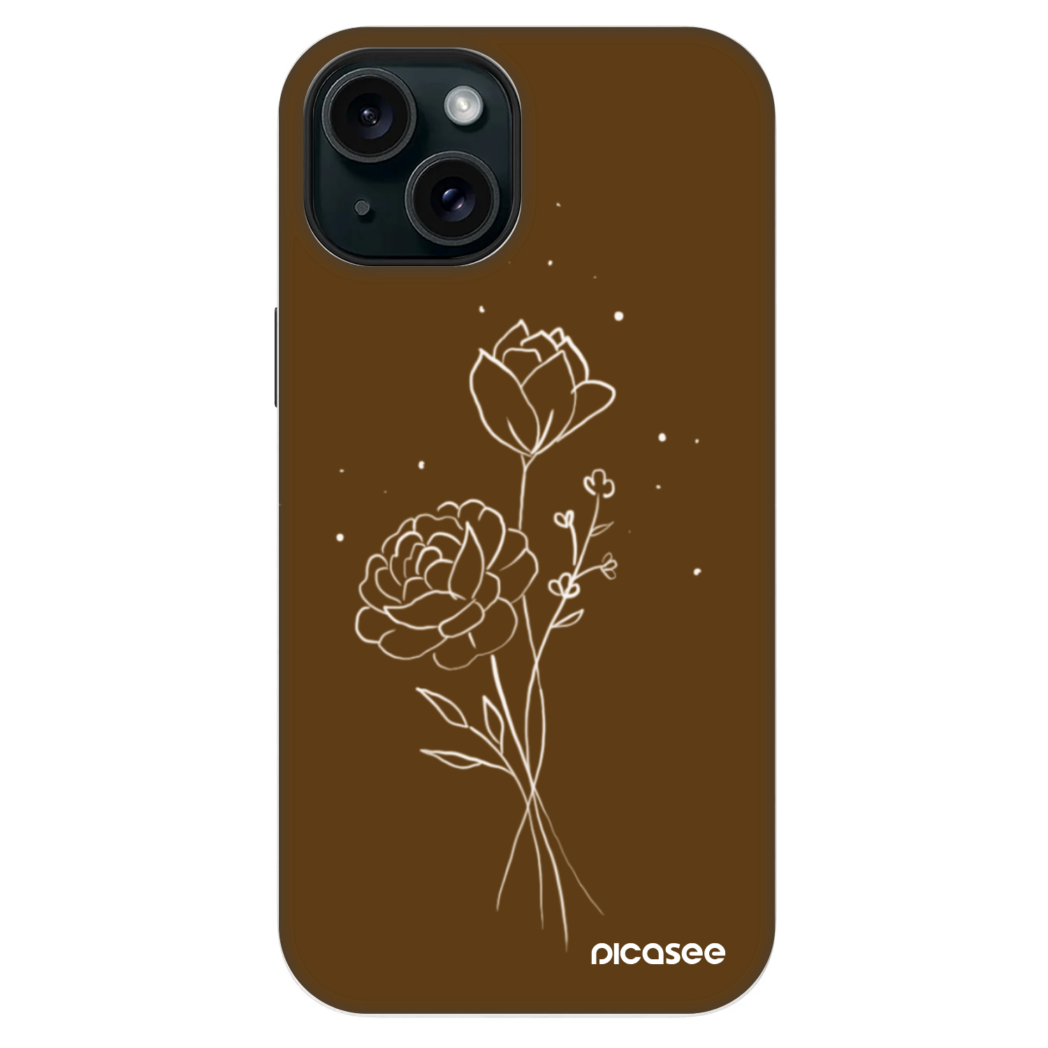Picasee Fashion Case MagSafe pre Apple iPhone 13 - Brown flowers