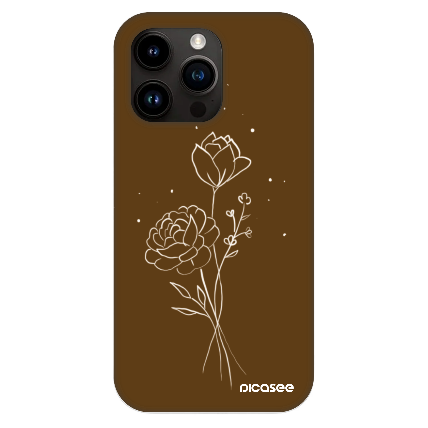 Picasee Fashion Case MagSafe pre Apple iPhone 13 Pro - Brown flowers